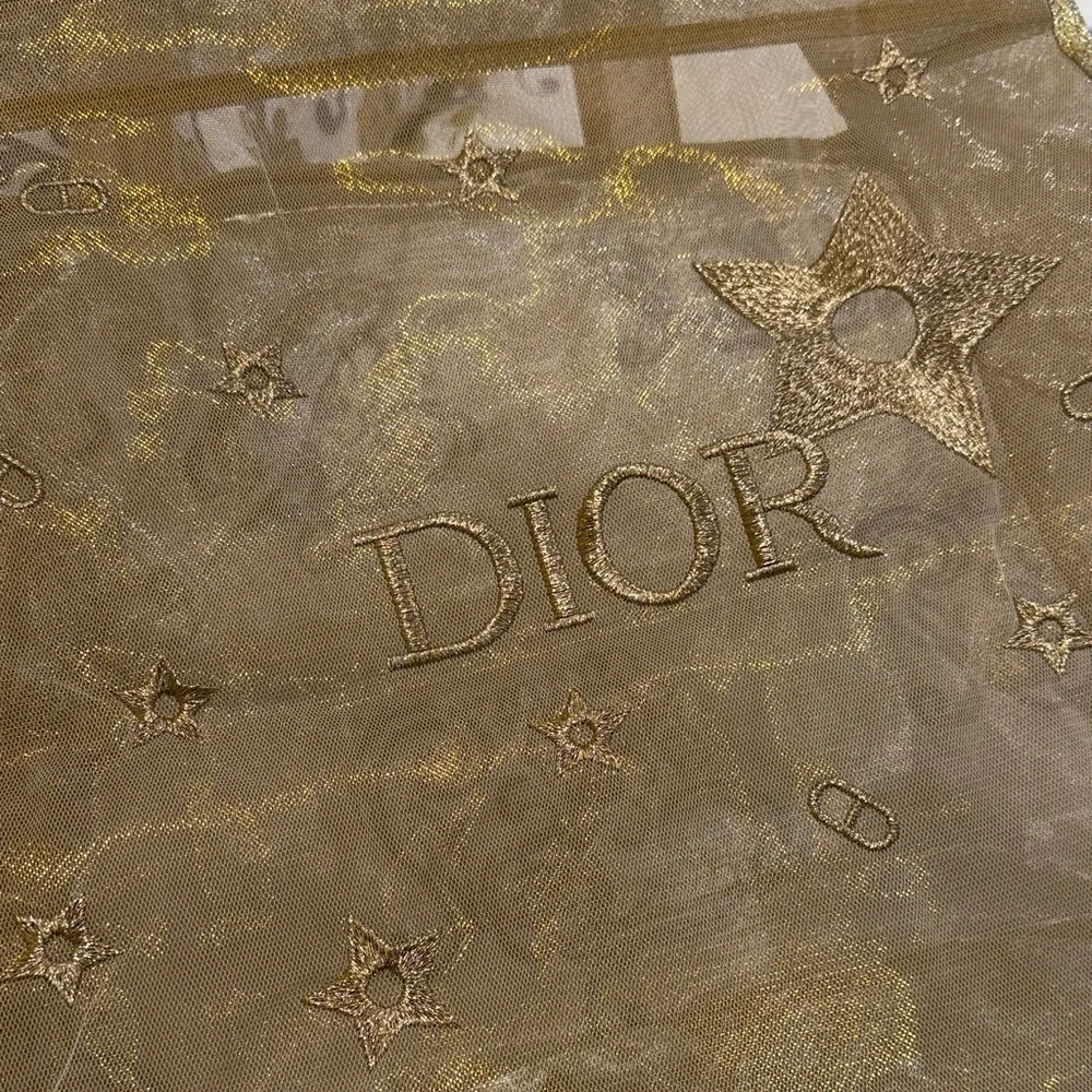 Dior Metallic Gold Star Mesh Tote - Picture 3 of 13